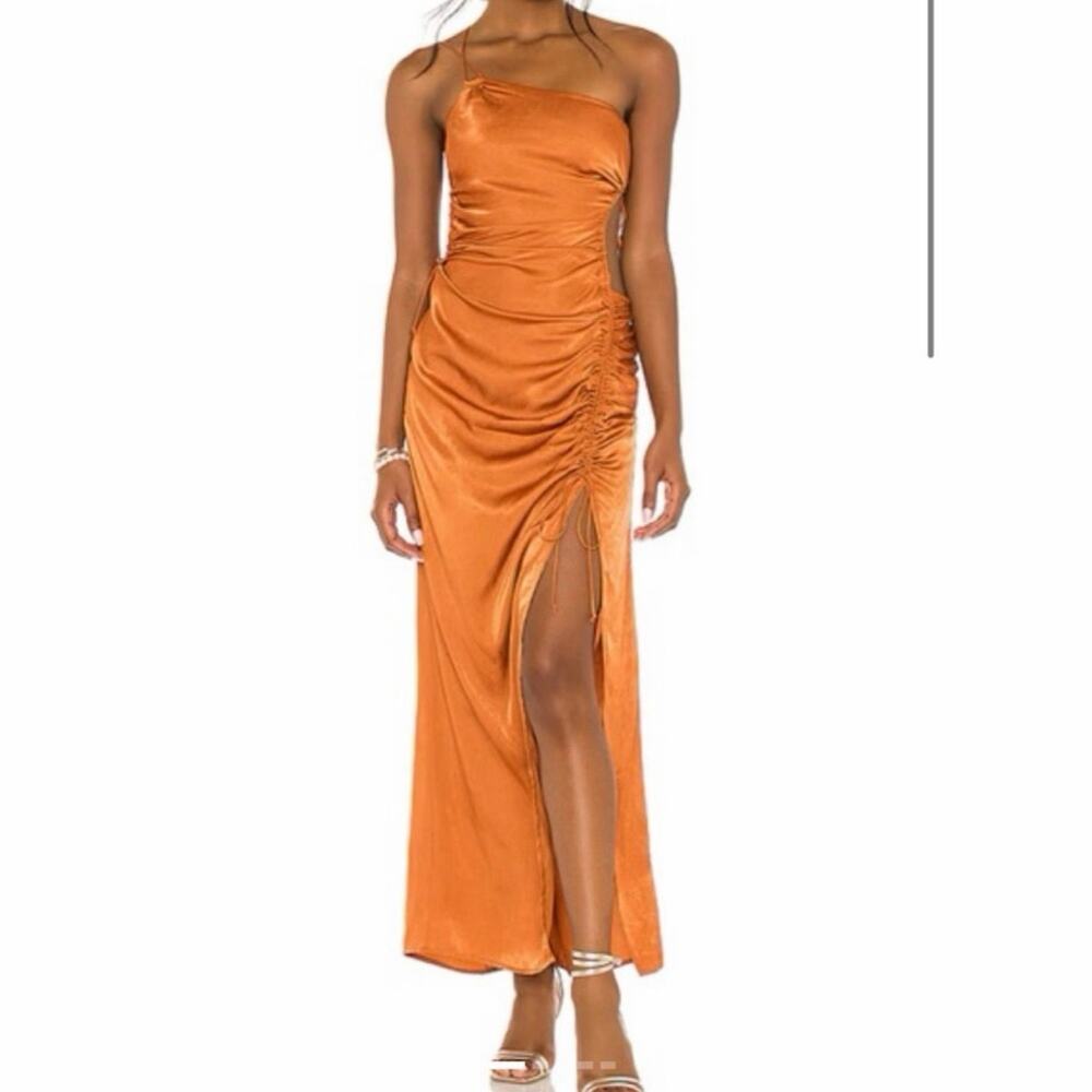 For Love & Lemons X REVOLVE One Shoulder Slip Dress Bronze XS